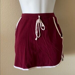 Burgundy Jersey Mini Skirt